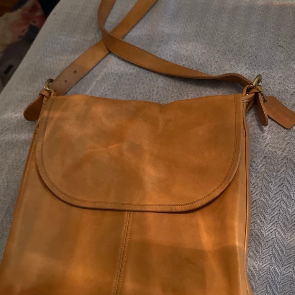 Coach Light Brown/Mustard Color Leather Bag